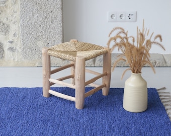 Medium handwoven blue rug 100x150 cm bedroom rug, kids rug, Portuguese rug, bohemian rug, machine washable rug, blue cotton rug