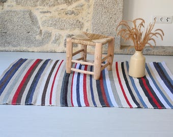 Medium striped rug 100x150cm, bedroom rug, kitchen rug, entry rug, hallway rug, kids rug, Portuguese rug, geometric rug