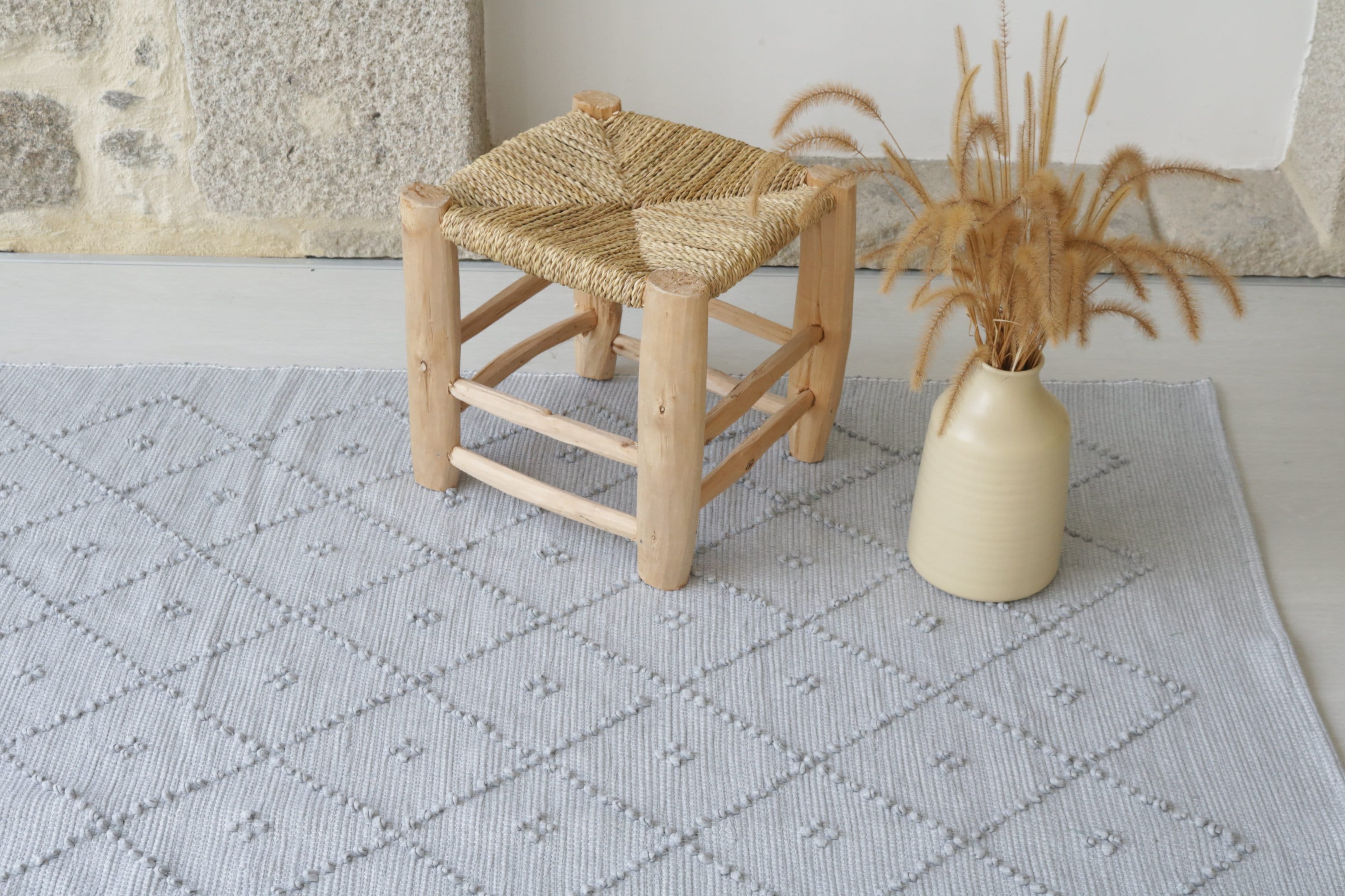 Large handwoven gray rug, living room rug, area rug, nursery rug, bedroom rug, kids rug, Portuguese rug, boho rug, tapis for children