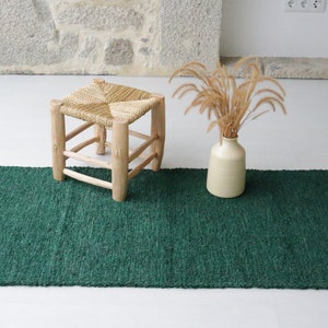 Medium handwoven green rug, soft rug, area rug, bohemian rug, Farmhouse decor, machine washable rug, green cotton rug, bedroom rug, bath rug image 6