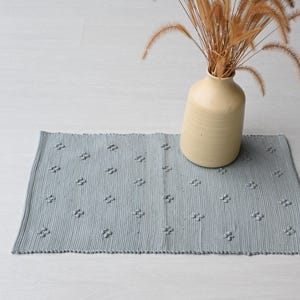 Mini-blauer Teppich, Duschteppich, Badezimmerteppich, Küchenteppich, waschbarer Teppich, umweltfreundlicher Teppich, rustikaler Teppich, Bauernhaus-Dekor, Tischset