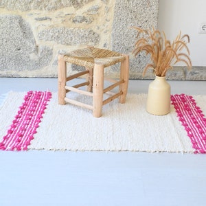 Medium cream and pink rug, bathroom rug, kitchen rug, bedroom rug, nursery rug, contemporary rug, boho rug, unique rug, tapis rose