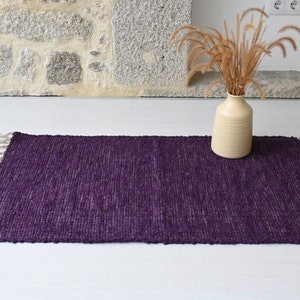 Petit tapis violet, tapis de salle de bain, tapis de cuisine, décoration de ferme, tapis boho, tapis de chambre à coucher, tapis contemporain, tapis violet