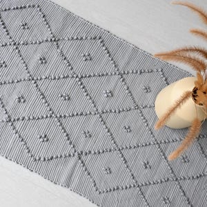 Kleiner graublauer Teppich, Badezimmerteppich, Duschteppich, skandinavischer Teppich, Schlafzimmerteppich, Eingangsteppich, Teppich mit Knoten, geometrischer Teppich, Küchenteppich