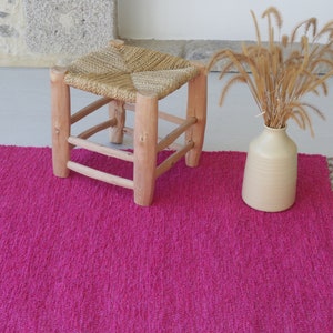 Tapis rose moyen 100x150 cm, tapis de chambre à coucher, tapis de chambre d'enfant, tapis en coton rose, tapis boho, tapis de salon rose, tapis Scandi, rose Teppich, tapis rose