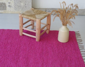 Medium pink rug 100x150 cm, bedroom rug, nursery rug, pink cotton rug, boho rug, living room rug pink, Scandi rug, Teppich pink, tapis rose