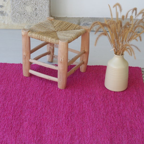 Medium pink rug 100x150 cm, bedroom rug, nursery rug, pink cotton rug, boho rug, living room rug pink, Scandi rug, Teppich rose, tapis rose