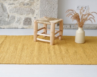Medium mustard yellow rug 100x150cm, bedroom rug, nursery rug, yellow area rug, kitchen rug, kids rug, gelber teppich, tapis jaune, area rug