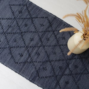 Kleiner marineblauer Teppich, Badezimmerteppich, Nachttischteppich, Küchenteppich, Duschteppich, Schlafzimmerteppich, geometrischer Teppich, Teppich mit Knoten, tapis bleu marine