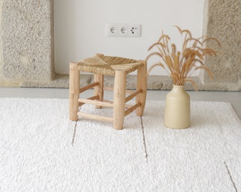 Grand tapis blanc et marron 170x240 cm, tapis blanc, tapis abstrait, tapis salon, tapis bohème, tapis chambre, tapis enfant tapis lavable