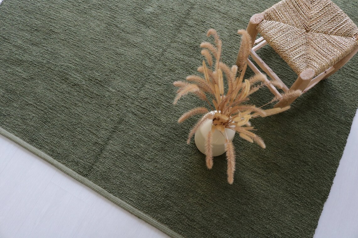 Extra Large Army Green Rug 2x3 M, Green Area Rug, Living Room Rug ...