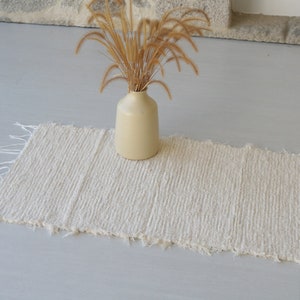 Petit tapis crème tissé à la main, tapis en coton, tapis de salle de bain, tapis de salle de bain, tapis de chevet, tapis de cuisine, tapis doux, tapis lavable, tapis de bain, tapis boho image 6