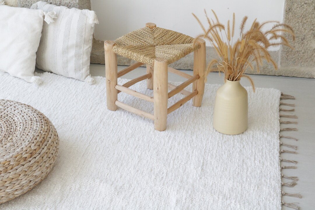 Large White Rug 6.5x10, White Area Rug, Living Room Rug, Bohemian Rug ...