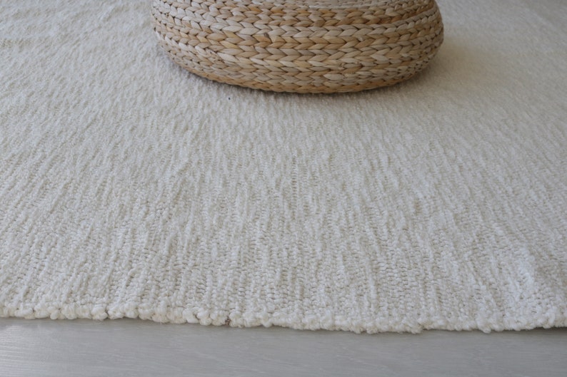 Extra large 200x300cm off white rug, area rug, pearl white living room rug, bohemian rug, soft rug, Farmhouse decor, modern organic rug image 7