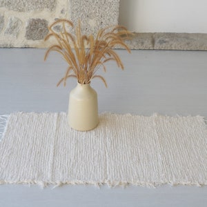 Petit tapis crème tissé à la main, tapis en coton, tapis de salle de bain, tapis de salle de bain, tapis de chevet, tapis de cuisine, tapis doux, tapis lavable, tapis de bain, tapis boho image 5