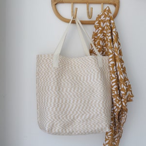 Cotton tote bag, Market Bag, reusable bag, beach bag, travel bag, large shopping bag, Shopper Bag, minimalist tote bag, vegan tote bag. image 1