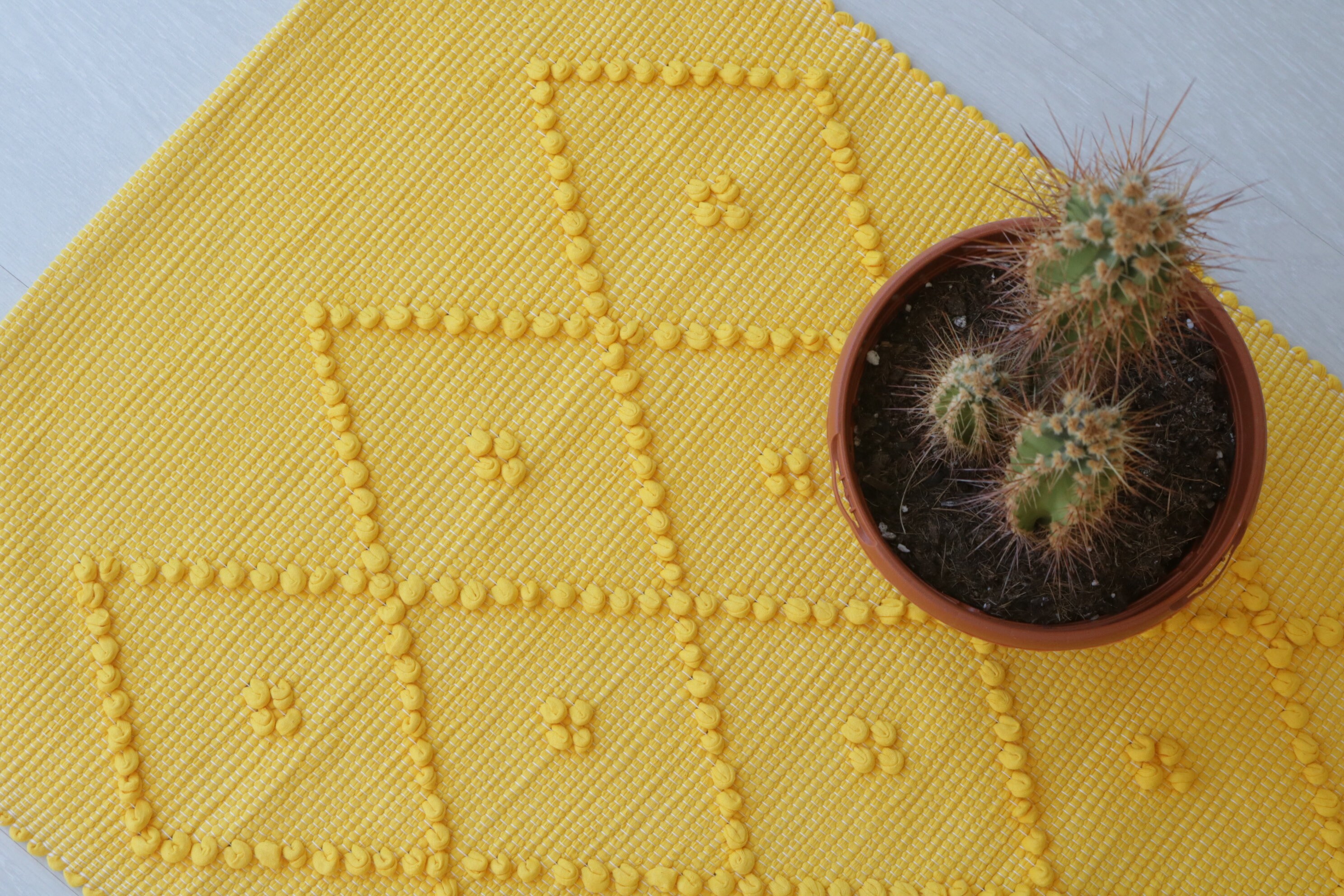 Small Handwoven Yellow Rug Bath Mat Boho Kitchen Mat Etsy
