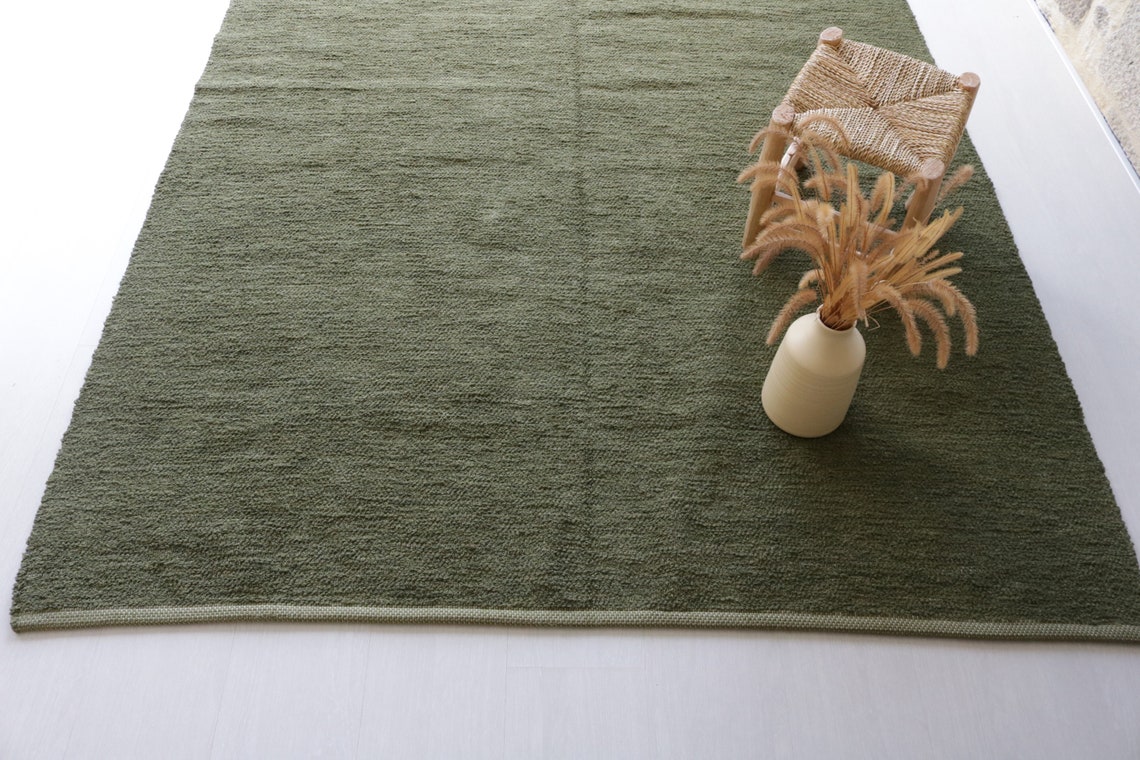 Extra Large Army Green Rug 2x3 M, Green Area Rug, Living Room Rug ...