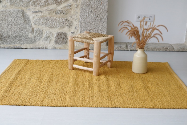 Medium Mustard Yellow Rug 100x150cm , Bedroom Rug, Nursery Rug, Yellow