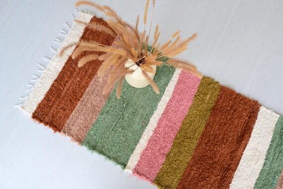 Runner rug 200 cm colored rug, unique rug, floor rug, kitchen rug, machine washable rug, bathroom rug, bedside rug, boho rug