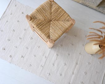 Medium beige rug, taupe cotton rug, bathroom rug, bedroom rug, nursery rug, Portuguese rug, bohemian rug, kids rug, Scandi rug