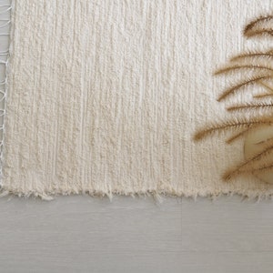 Tapis crème tissé à la main moyen, tapis en coton crème, tapis de salle de bain, tapis de cuisine, tapis de chambre à coucher, tapis de chambre d'enfant, tapis portugais, décor de tapis boho image 4