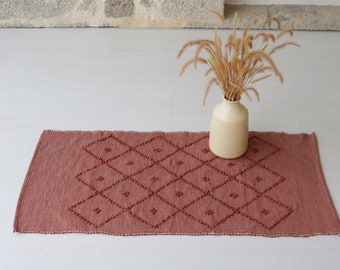 Petit tapis en cuivre tissé à la main, tapis de salle de bain, tapis de douche, tapis de cuisine, tapis géométrique en cuivre, tapis lavable en machine, décoration de ferme