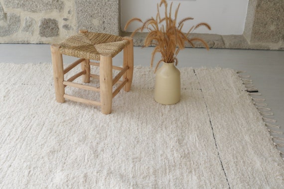 Alfombra grande crema tejida a mano 200x300 cm, alfombra de zona, alfombra  de salón, alfombra boho, alfombra bohemia gruesa y suave, alfombra de  diseño único, telar a mano Portugal. -  España