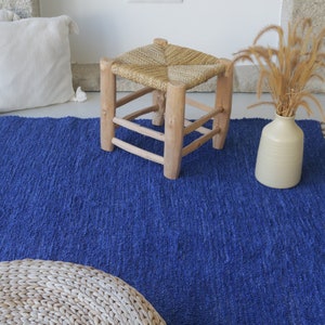 Grand tapis bleu royal 170x240, tapis bleu cobalt, tapis de salon, tapis bleu, tapis pour enfants, tapis bohème, tapis lavable en machine