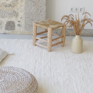 Large handwoven cream rug 300x400 cm area rug, cream big carpet, bedroom rug, cotton carpet, living room rug, bohemian rug decoration