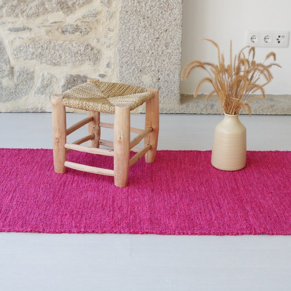 Medium pink cotton rug, nursery rug, bathroom rug, kitchen pink rug, bedroom rug, washable rug, bohemian rug, gift for mother, Teppich rose