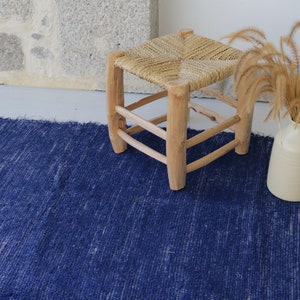Großer handgewebt blauer Teppich Baumwollteppich Bereich | Etsy