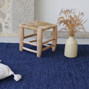 Large navy blue rug, living room rug, dark blue area rug, kids rug, bedroom rug, Scandinavian rug, contemporary rug, handmade rug