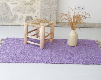 Medium handwoven lavender rug, bathroom rug, kitchen rug, lavender carpet, gift for mother, Farmhouse decoration, bohemian rug, nursery rug