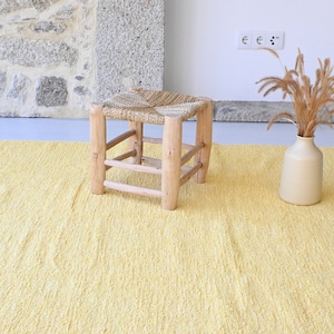 Large yellow rug 140x200 cm, living room rug, butter yellow area rug, bedroom rug, kids rug, modern ecological rug, tapis jaune