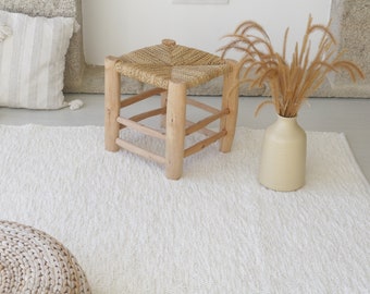 Alfombra grande de 200 x 300 cm en color blanco roto, alfombra de área en blanco perla, alfombra para sala de estar, alfombra bohemia, alfombra suave, decoración de estilo rústico, alfombra de estilo rústico, decoración minimalista