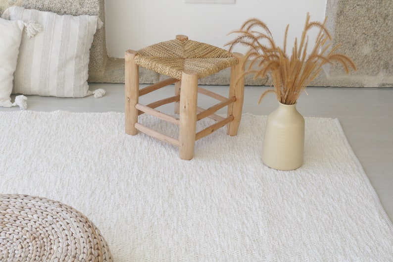 Extra large 200x300cm off white rug, area rug, pearl white living room rug, bohemian rug, soft rug, Farmhouse decor, modern organic rug image 2