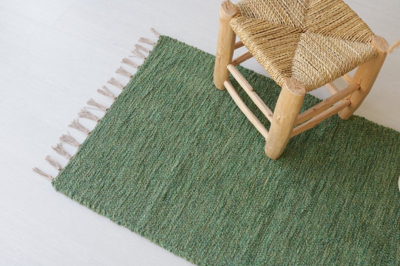 Small Clothe Rug Small Handwoven Green Rug Cotton Rug Bathroom Rug Modern - Etsy