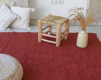 Large handwoven 170x240 cm terracotta rug, area rug, living room rug, bohemian rug, soft rug, kids rug, Minimalist Design, salon tapis.