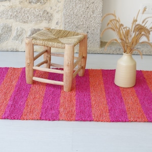 Medium pink and orange rug, bathroom rug, bedroom rug, nursery rug, bohemian rug, aesthetic rug, unique rug, colourful rug, rosa Teppich