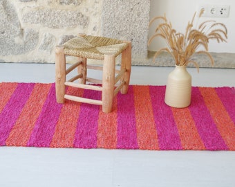 Tapis rose moyen et orange, tapis de salle de bain, tapis de chambre à coucher, tapis de chambre d'enfant, tapis boho, tapis esthétique, tapis unique, tapis coloré, rose Teppich