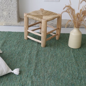 Large handwoven 170x240cm green rug, green area rug, living room rug, bohemian rug, washable rug, Scandinavian rug, salon tapis