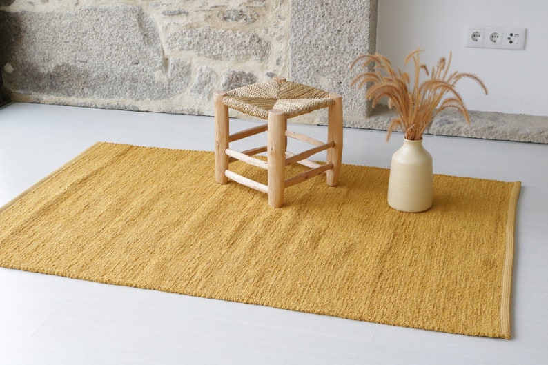 Medium Mustard Yellow Rug 100x150cm , Bedroom Rug, Nursery Rug, Yellow