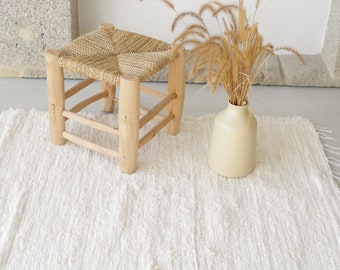 Grand tapis crème tissé à la main, tapis de chambre à coucher, tapis en coton, tapis de salon, décor boho, tapis de secteur, tapis de cuisine, tapis de chambre d'enfant, tapis de chambre d'enfants.