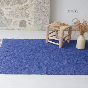 Medium cobalt blue rug 100x150 cm bedroom rug, kids rug, royal blue rug, bohemian rug, machine washable rug, blue cotton rug