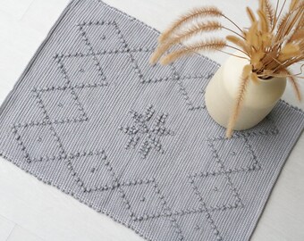 Mini alfombra gris tejida a mano, alfombra de baño, alfombra de ducha, mini alfombra gris, alfombra lavable, alfombra de baño, alfombra geométrica gris, alfombra de entrada, grauer teppich