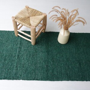 Medium handwoven green rug, soft rug, area rug, bohemian rug, Farmhouse decor, machine washable rug, green cotton rug, bedroom rug, bath rug image 10