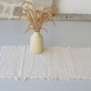 Petit tapis crème tissé à la main, tapis en coton, tapis de salle de bain, tapis de salle de bain, tapis de chevet, tapis de cuisine, tapis doux, tapis lavable, tapis de bain, tapis boho image 9