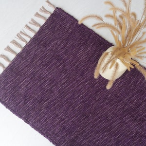 Runner rug purple 200 cm, hallway rug, kitchen runner rug, bathroom runner rug, purple cotton rug, bohemian rug, couloir tapis