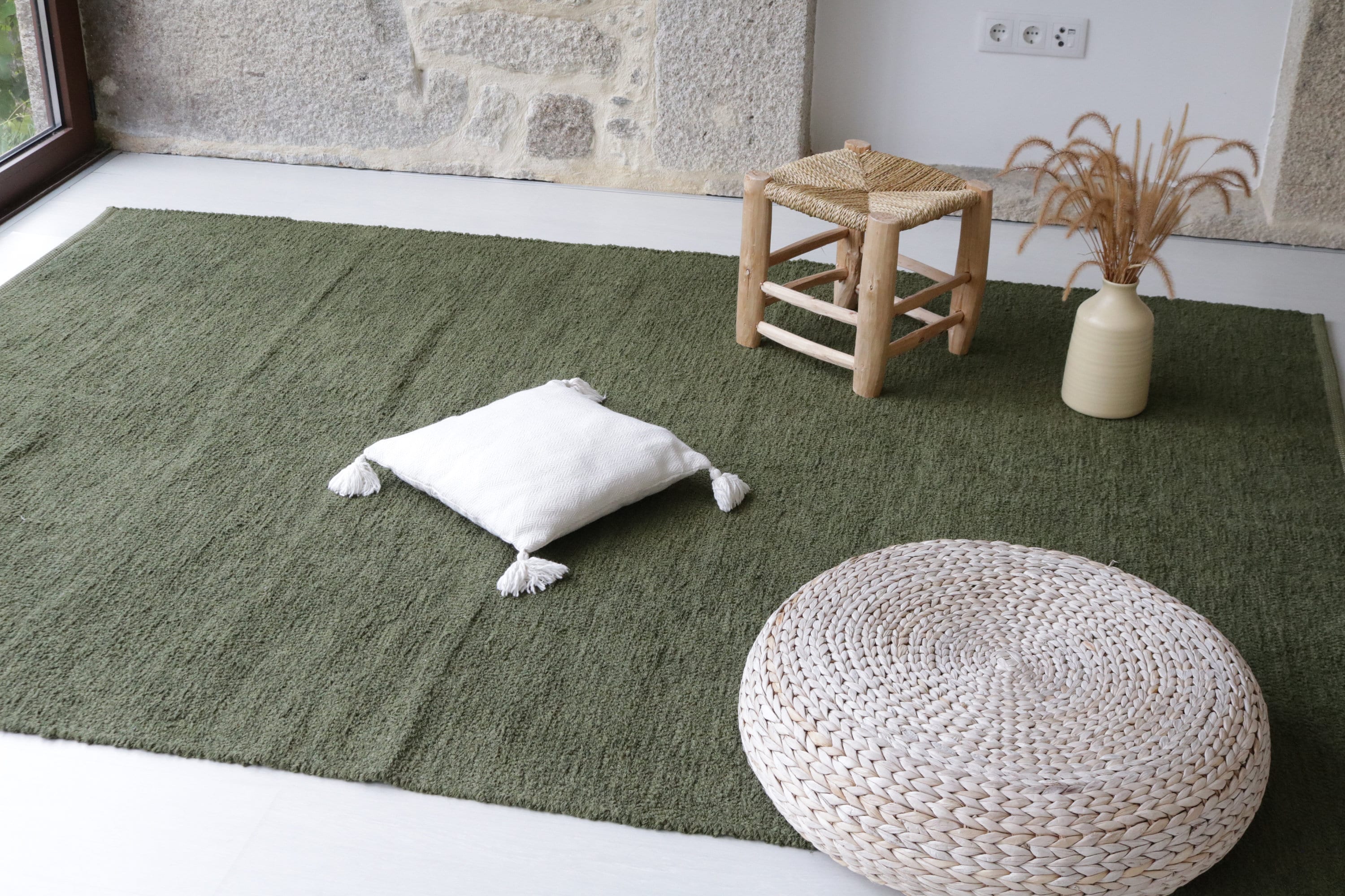 Extra Large Army Green Rug 2x3 M, Green Area Rug, Living Room Rug ...